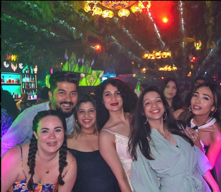 Group of people enjoying in Haveli night club